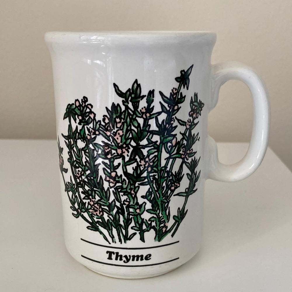 Vintage 1992 Bloom-rite Thyme Coffee Mug Herb Garden Nurserymen's Exchange